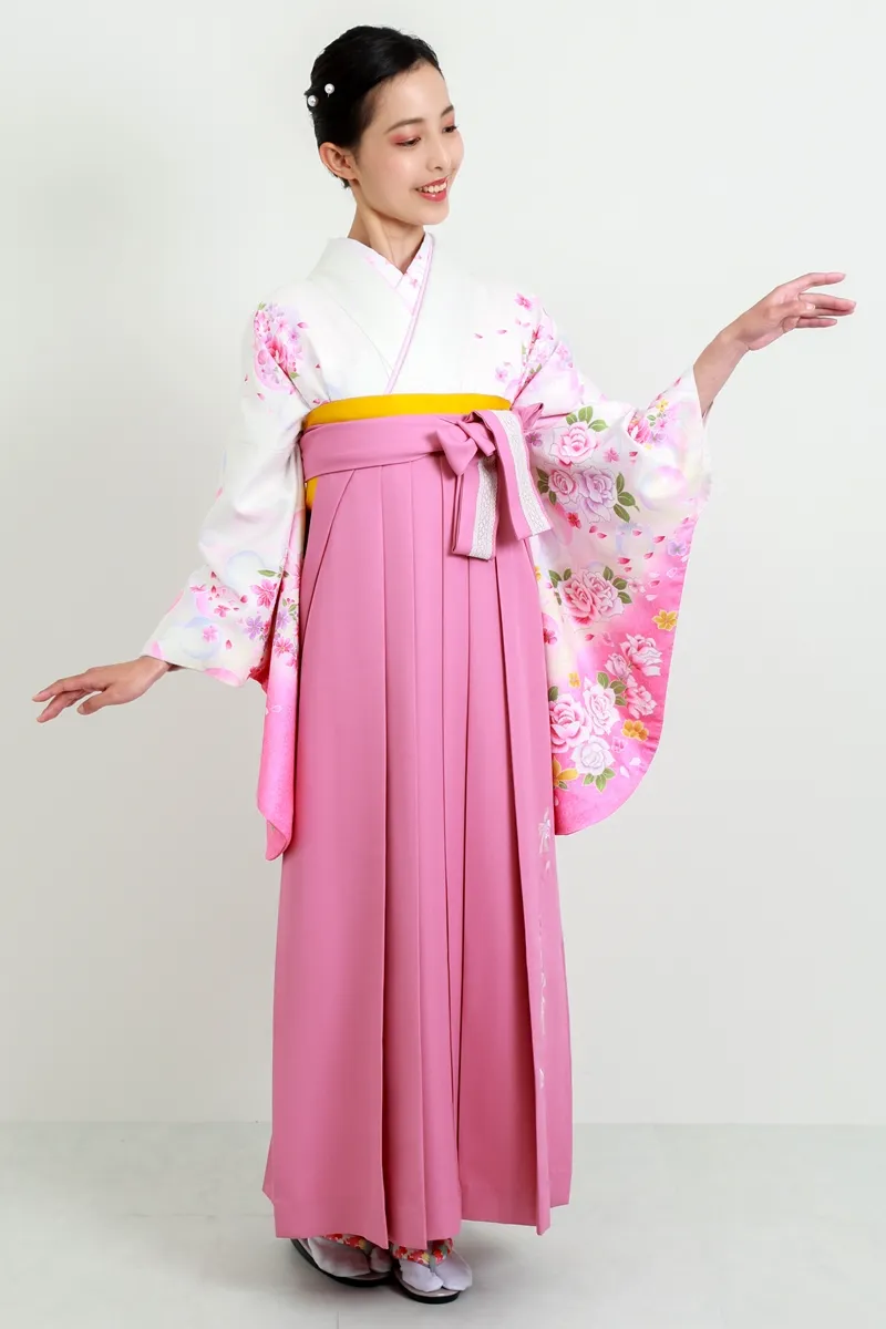 アリサナ 袴 150 モーブピンク パールリボン 簡単着付け 卒業式 着物